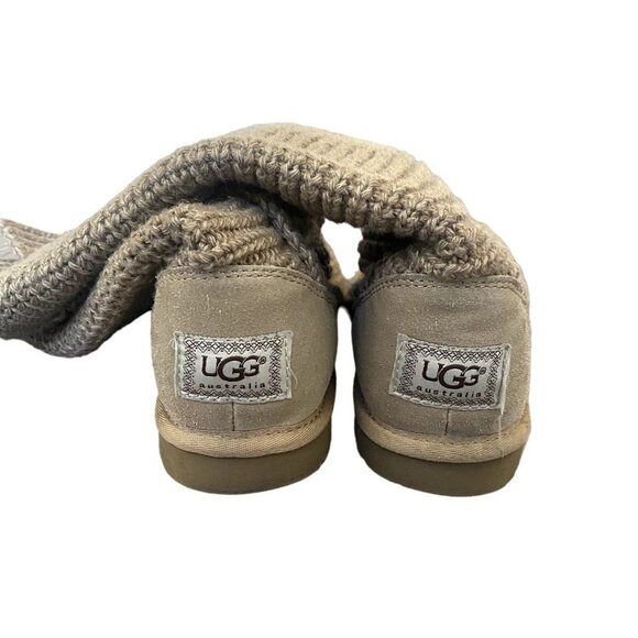 Ugg Boots Womens Size 6 Cardy Tan Brown Tall Button Winter Warm Excellent Used - Picture 7 of 8